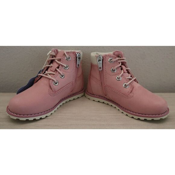 Timberland Toddler Girls' Sz 8M Light Pink Nubuck Pokey Pine 6" Side Zip Boots - Picture 11 of 14